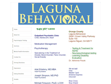 Tablet Screenshot of lagunapsychiatrist.com